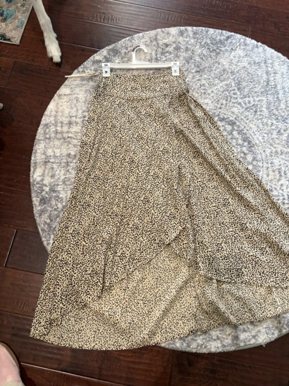 Leopard Print Maxi Skirt - Beige and Black skirt M new